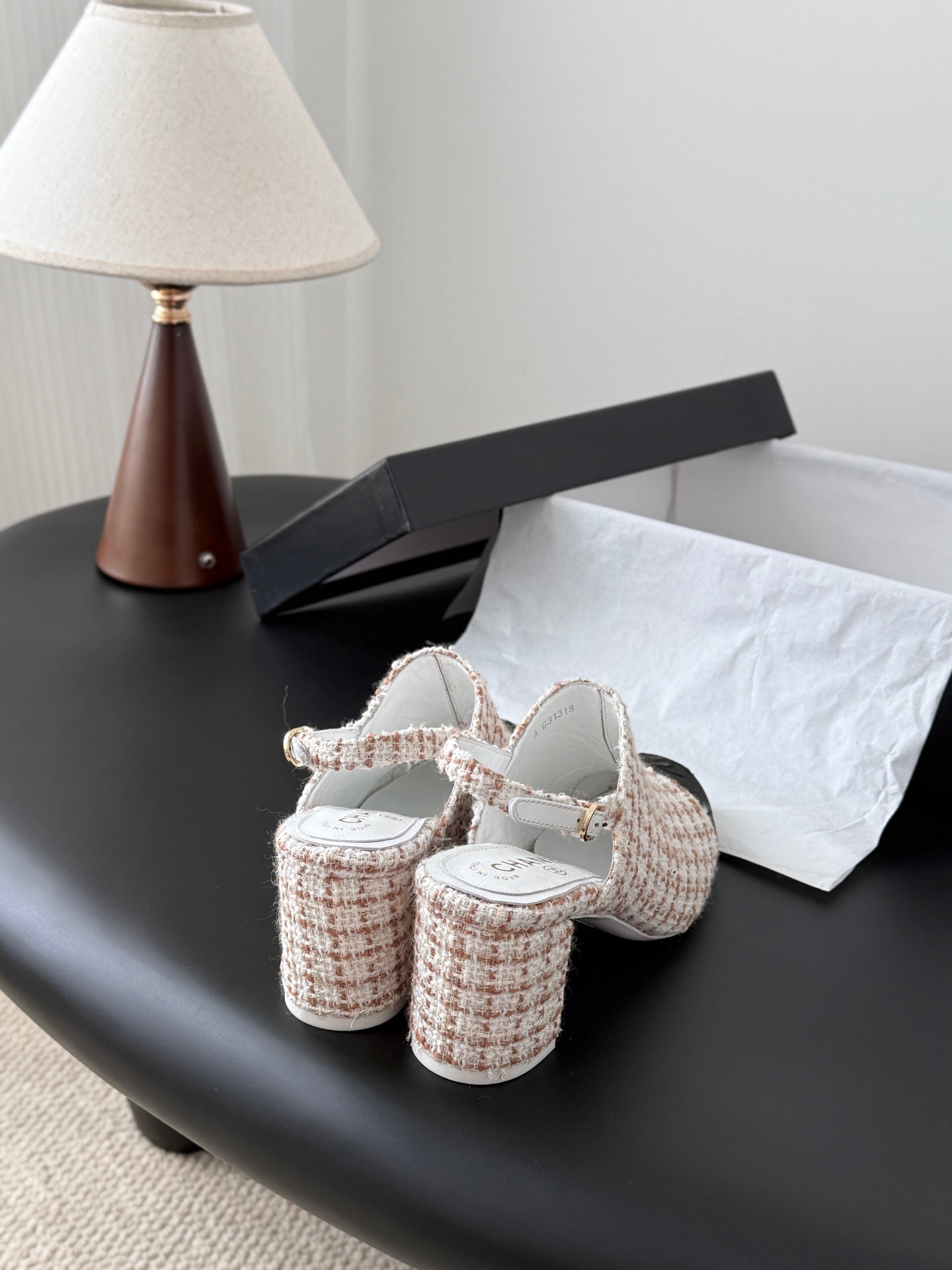 Chan 25fw slingback chunky heels