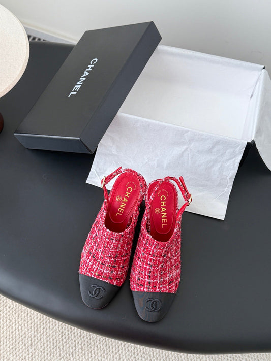 Chan 25fw slingback chunky heels