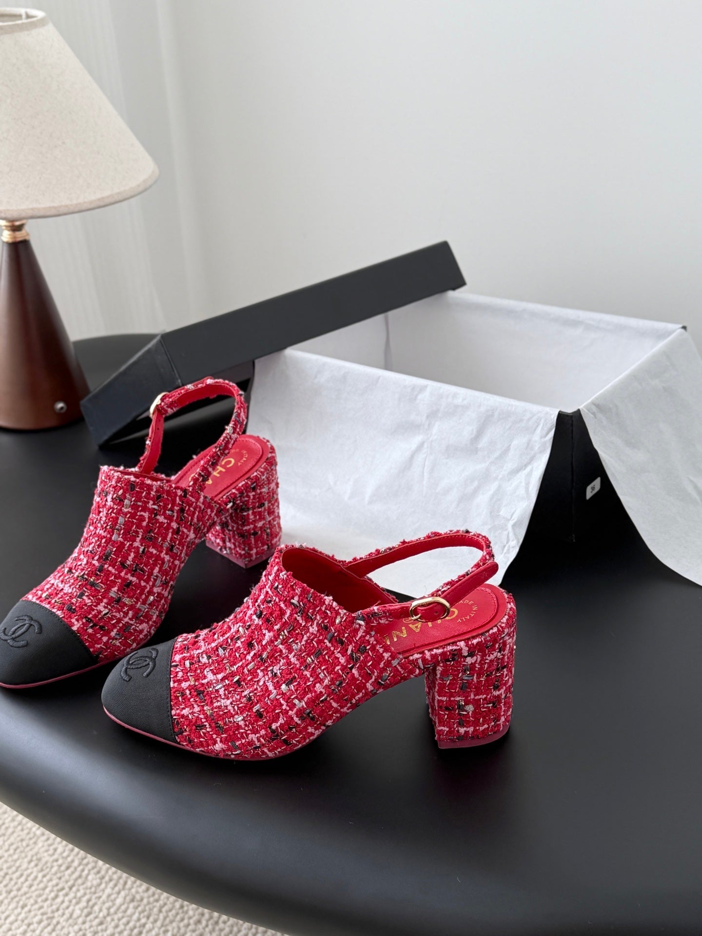 Chan 25fw slingback chunky heels