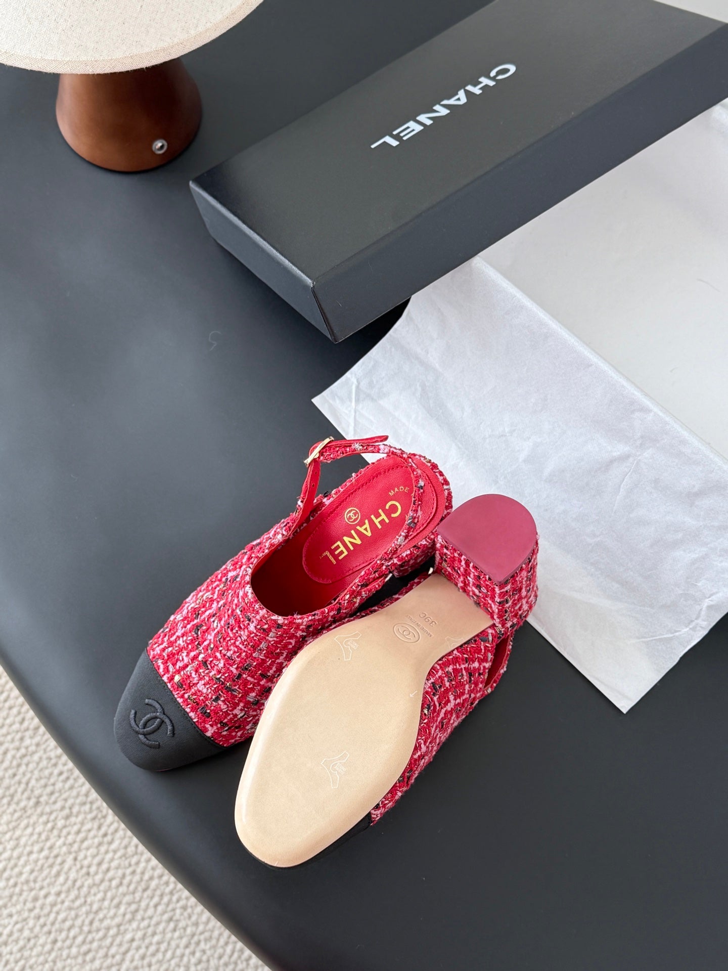 Chan 25fw slingback chunky heels