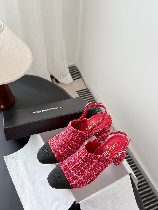 Chan 25fw slingback chunky heels