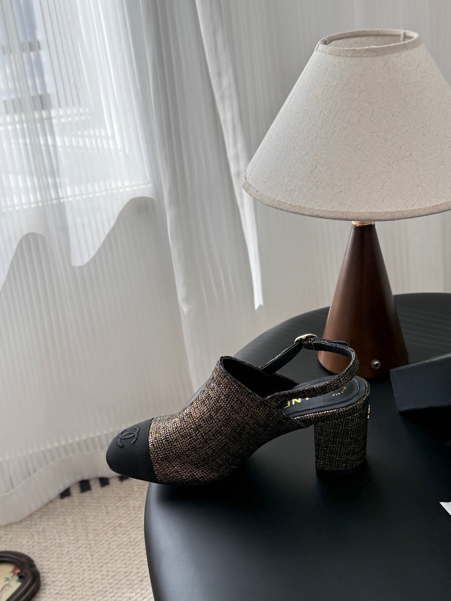 Chan 25fw slingback chunky heels