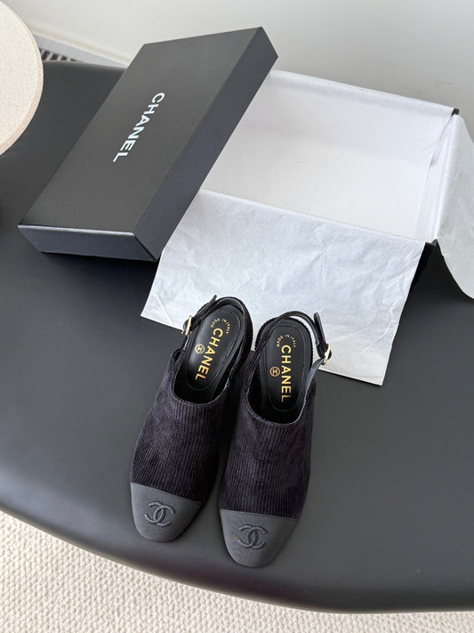 Chan 25fw slingback chunky heels