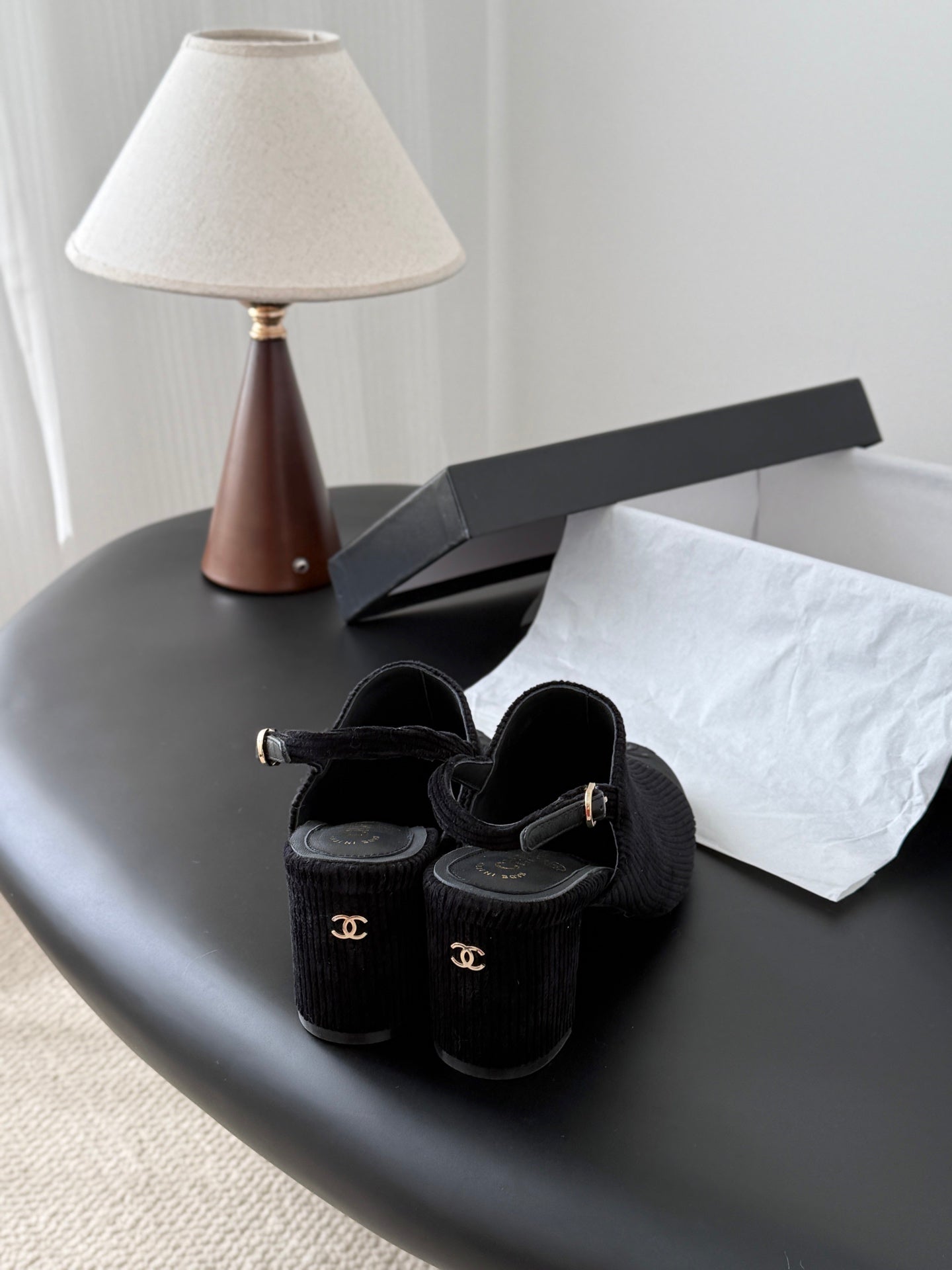 Chan 25fw slingback chunky heels