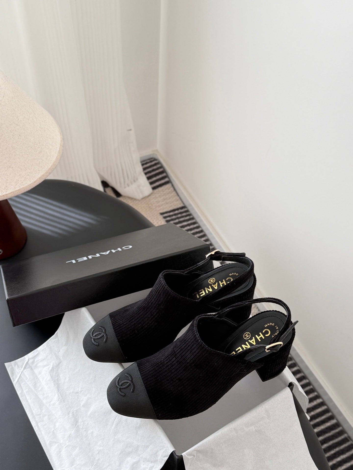 Chan 25fw slingback chunky heels