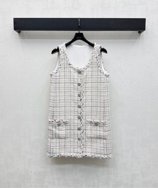 Chan 25fw Coarse fabric vest dress