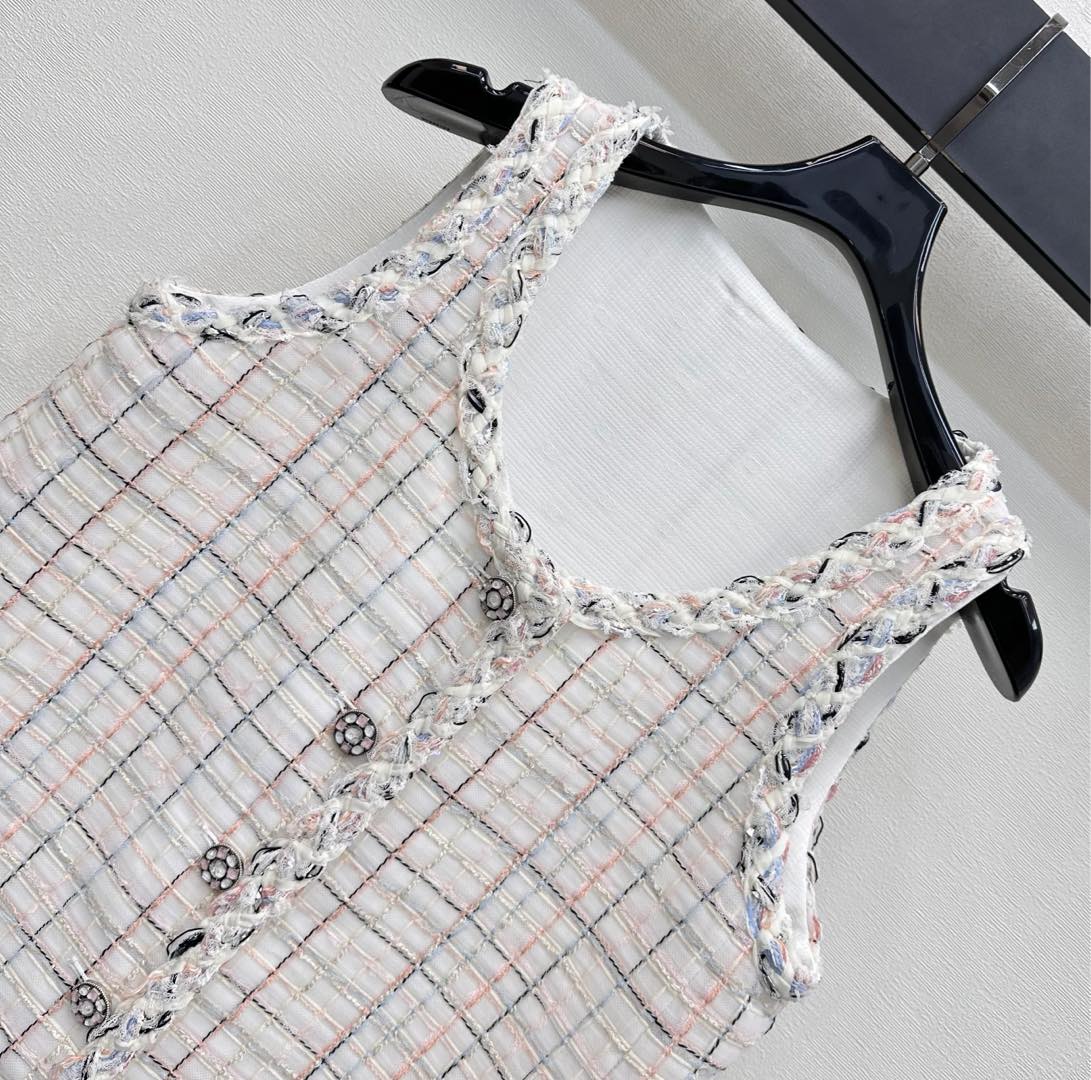 Chan 25fw Coarse fabric vest dress