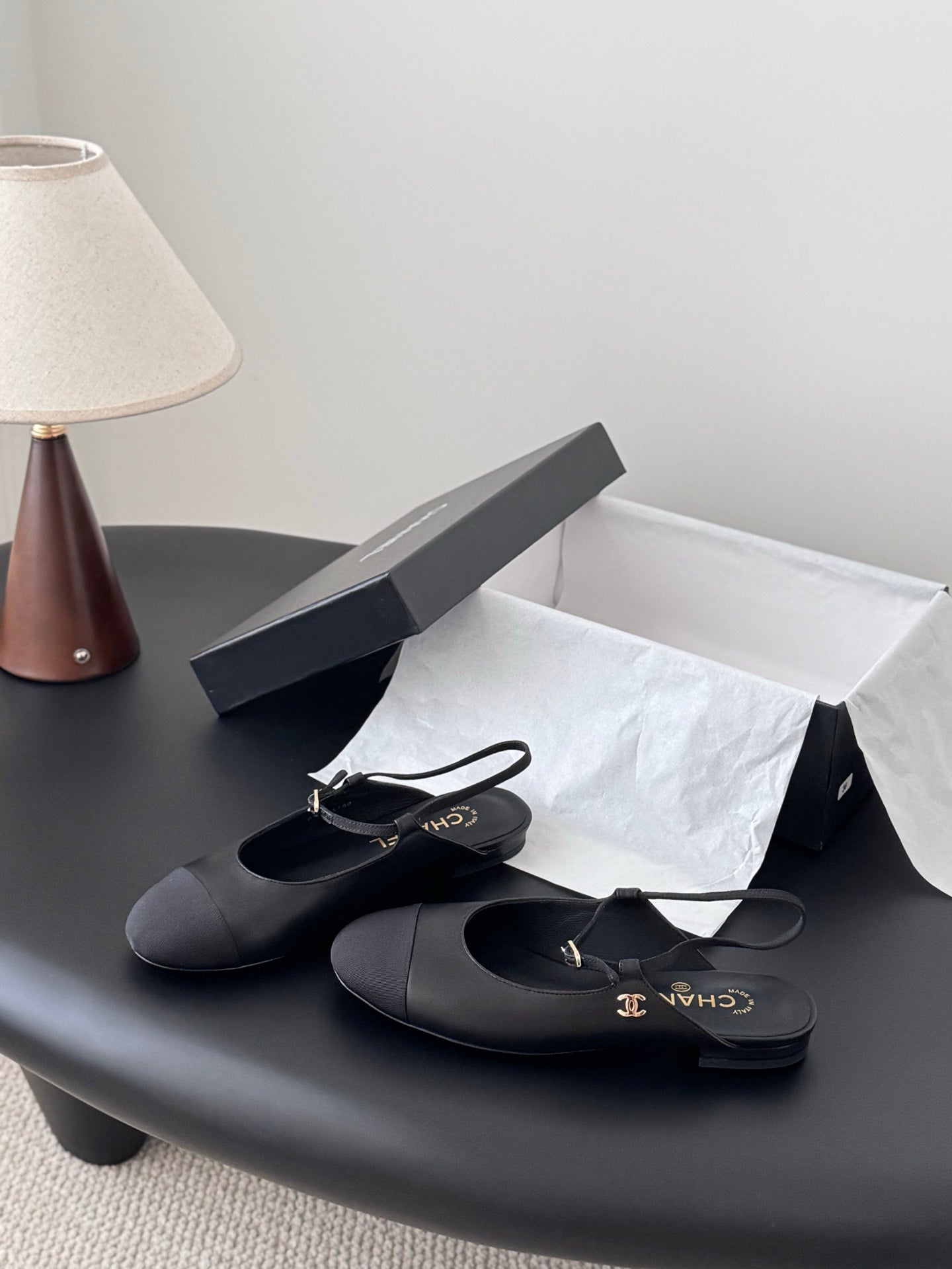 Chan 25fw slingback mary jane flats