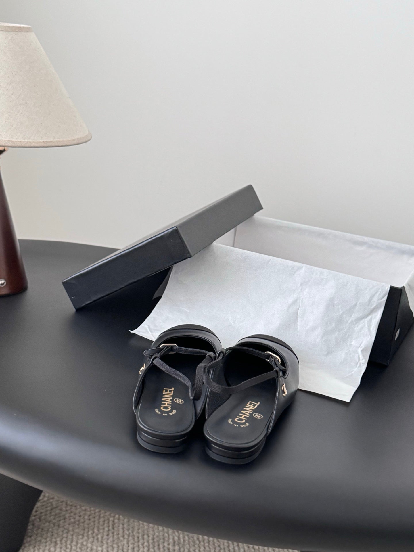 Chan 25fw slingback mary jane flats