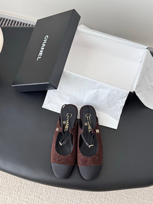 Chan 25fw slingback mary jane flats