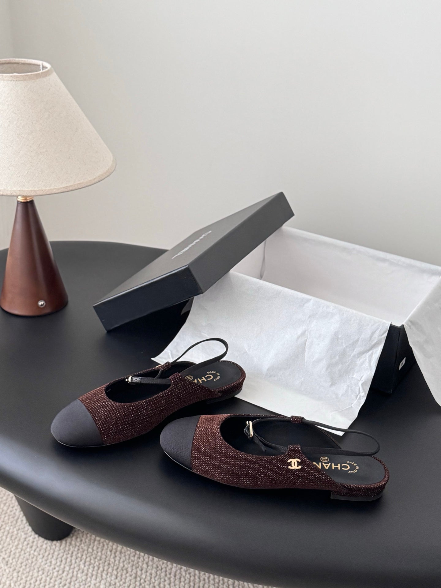 Chan 25fw slingback mary jane flats