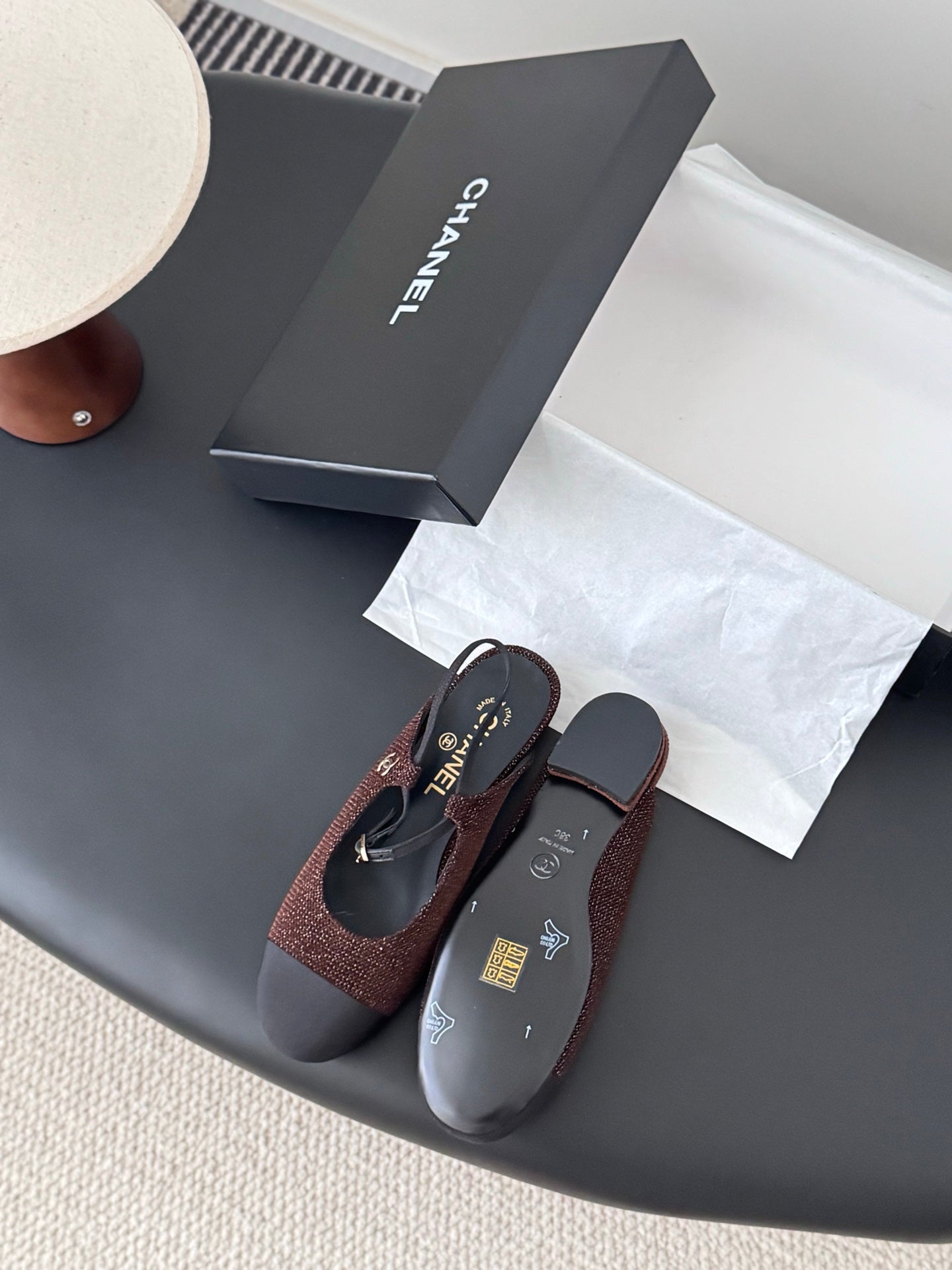 Chan 25fw slingback mary jane flats