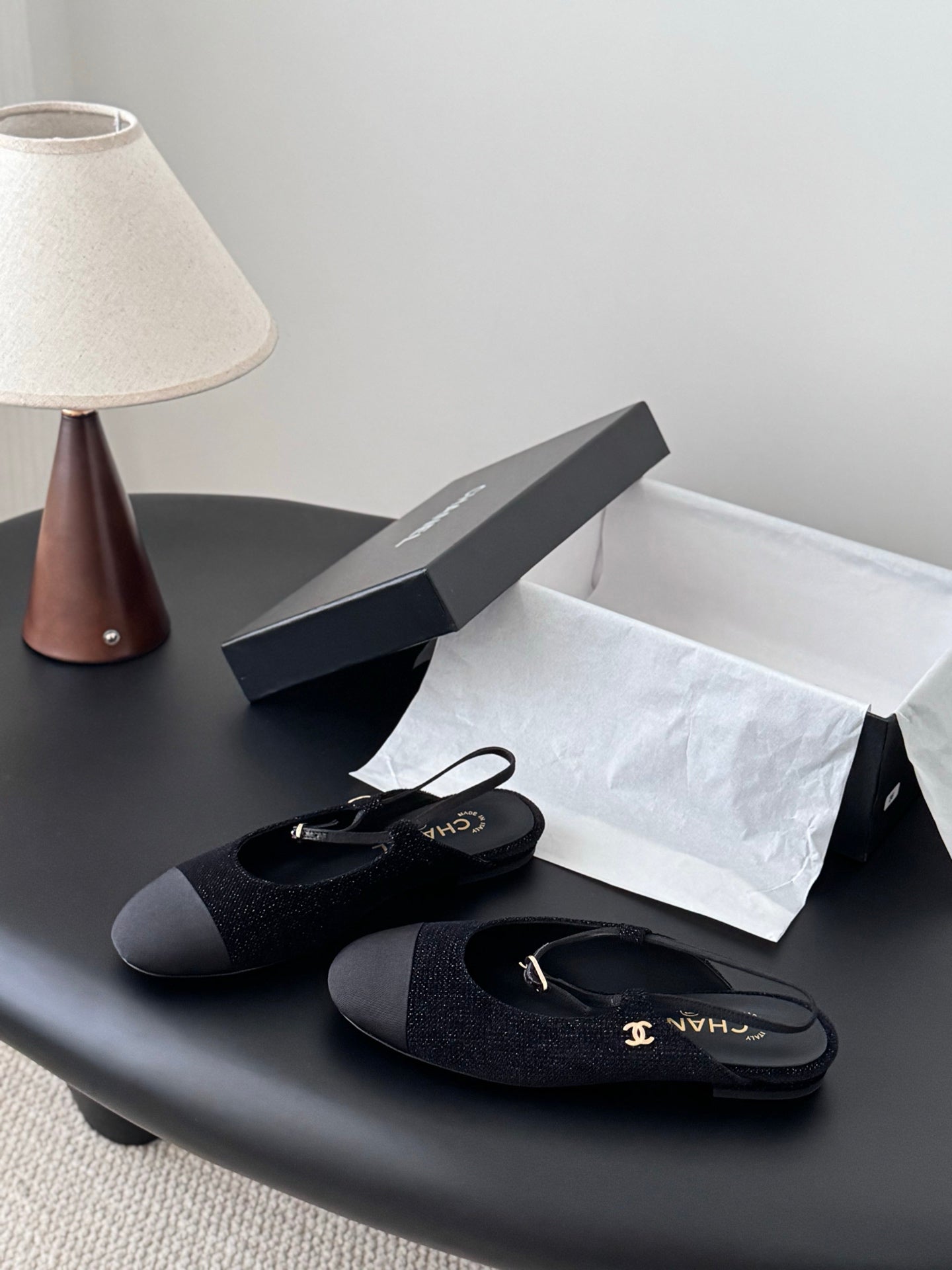 Chan 25fw slingback mary jane flats