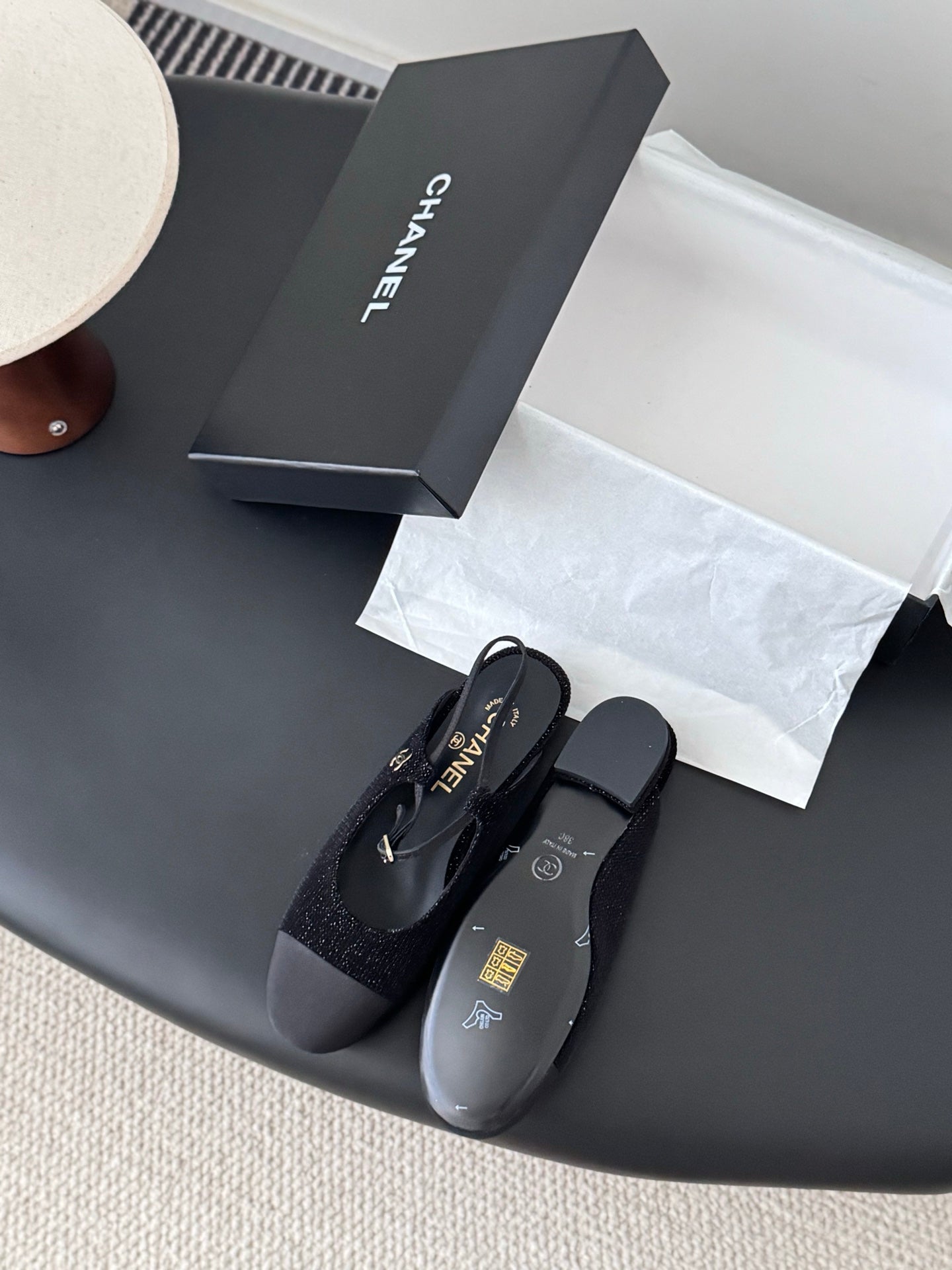 Chan 25fw slingback mary jane flats