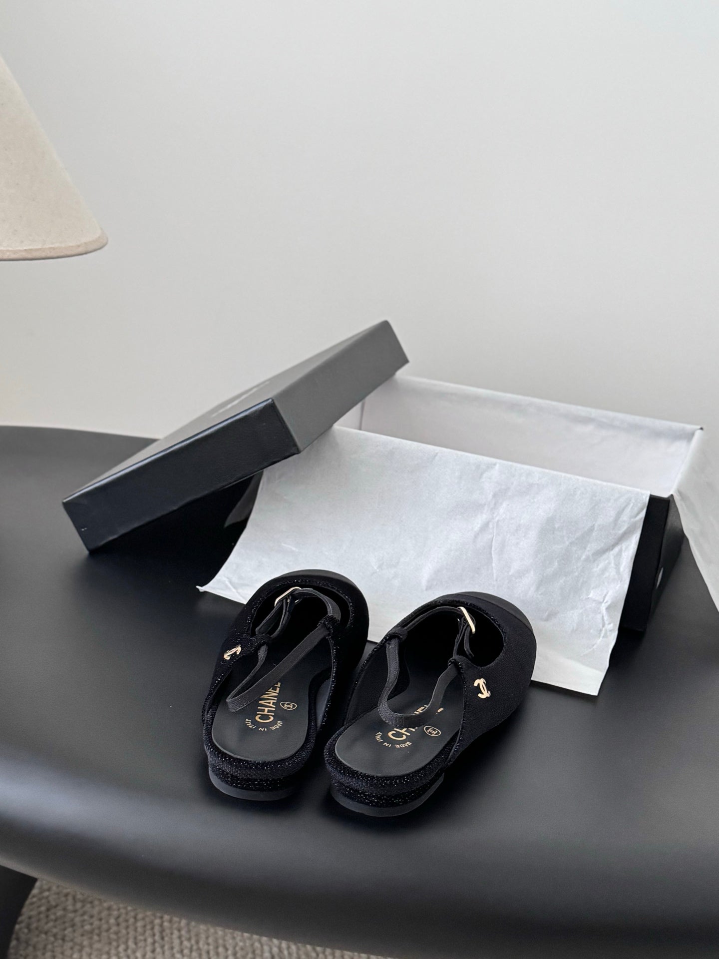 Chan 25fw slingback mary jane flats