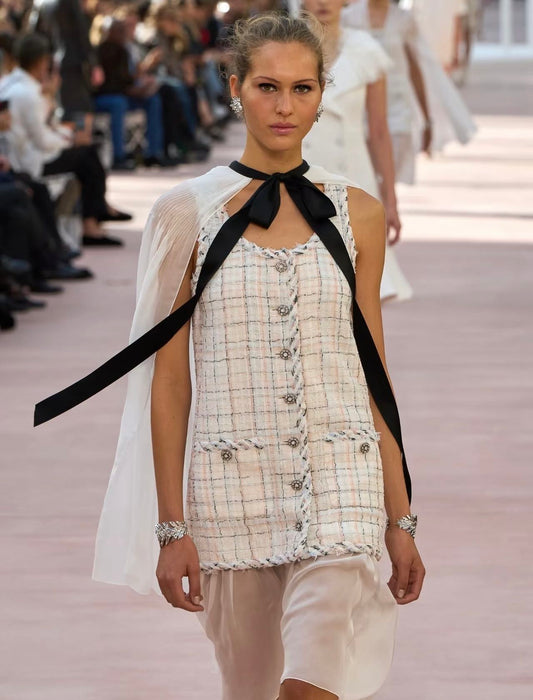 Chan 25fw Coarse fabric vest dress