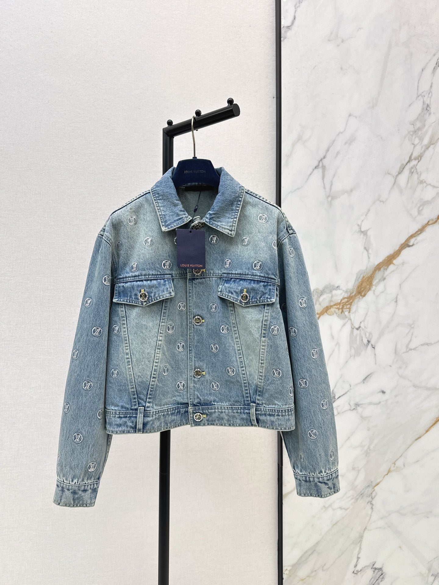 Louis NEW Gold Coin Sequin Denim Jacket