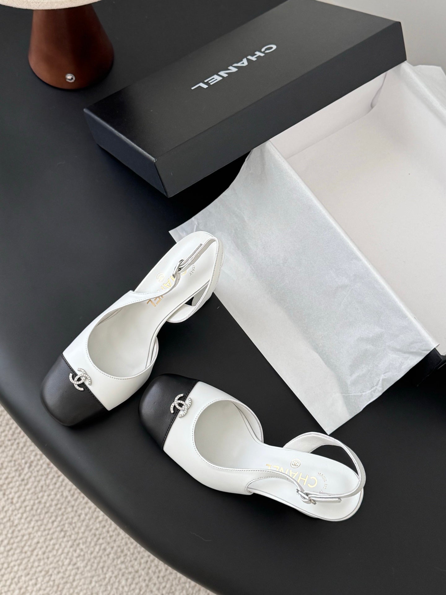 Chan 25fw slingback mary jane chunky heels