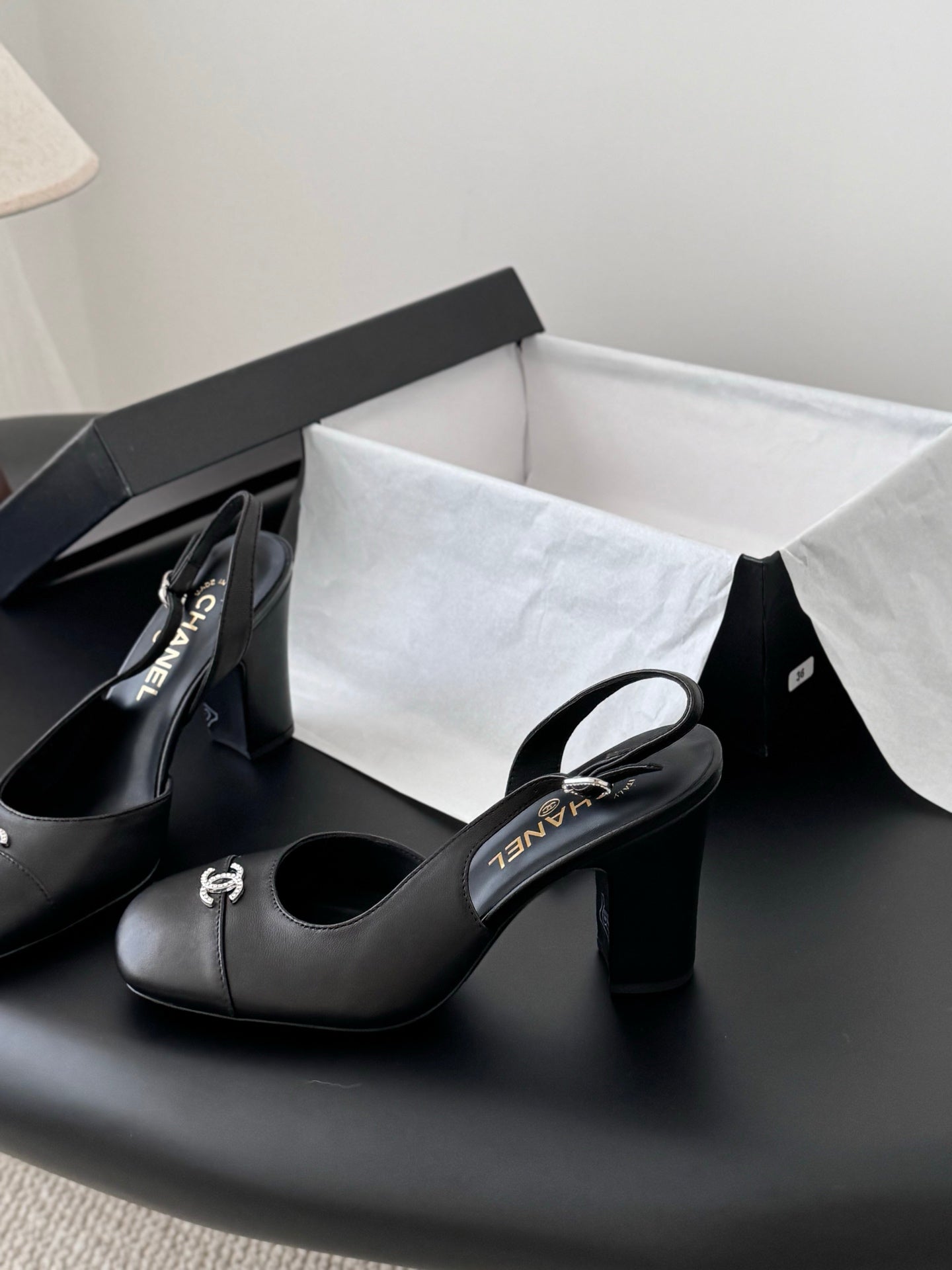 Chan 25fw slingback mary jane chunky heels