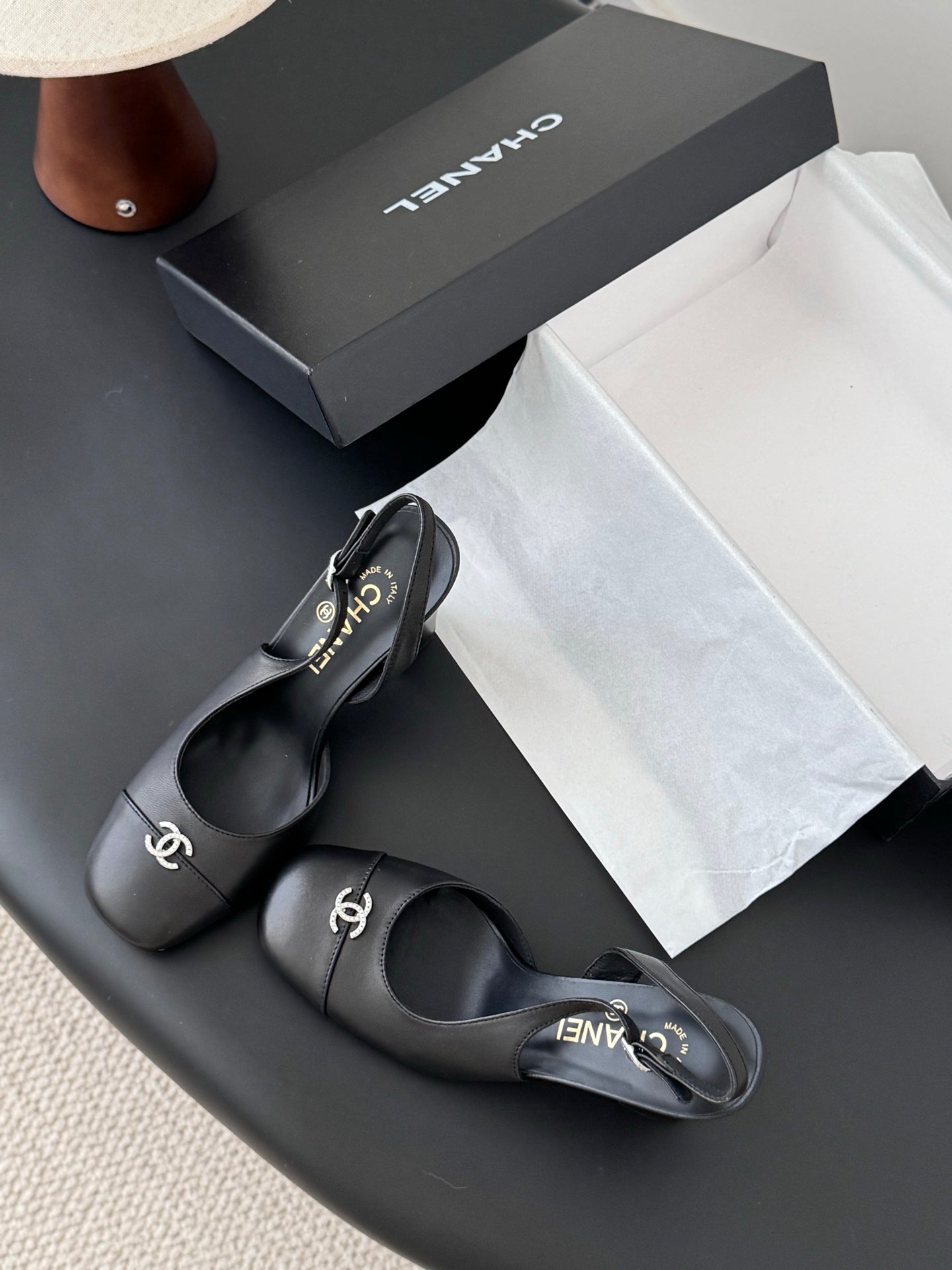 Chan 25fw slingback mary jane chunky heels