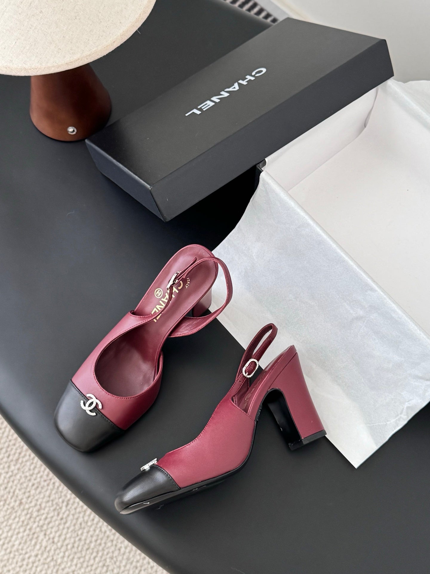 Chan 25fw slingback mary jane chunky heels