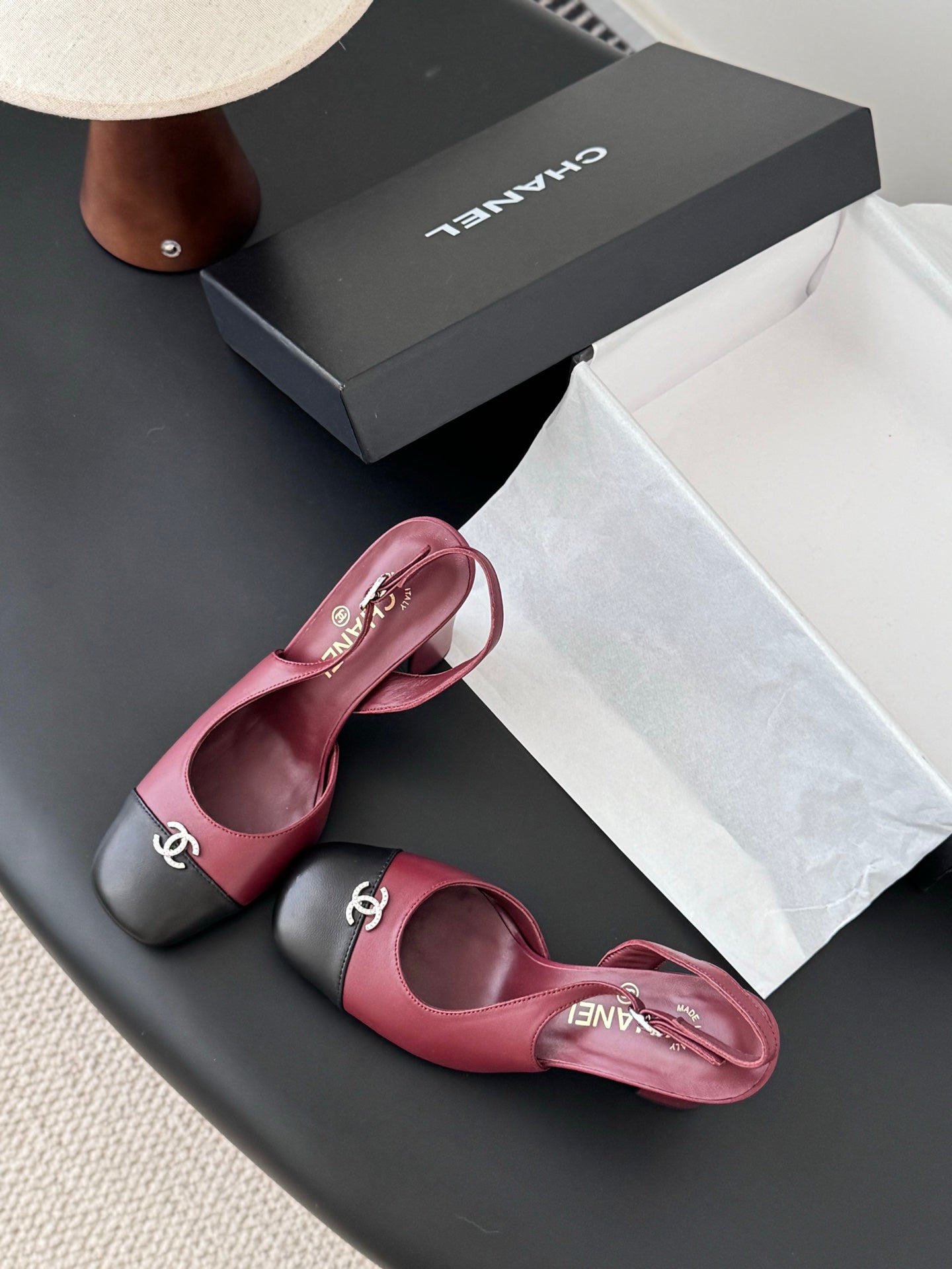 Chan 25fw slingback mary jane chunky heels