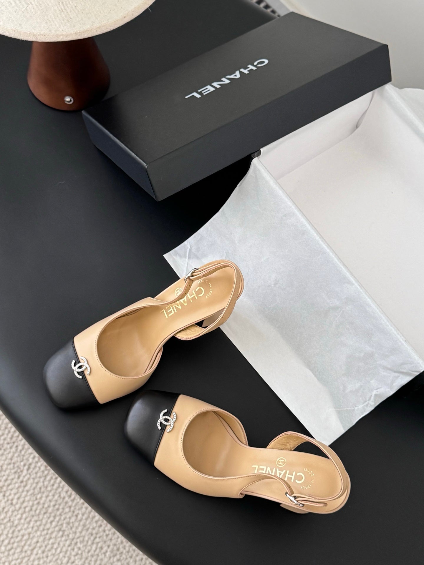 Chan 25fw slingback mary jane chunky heels