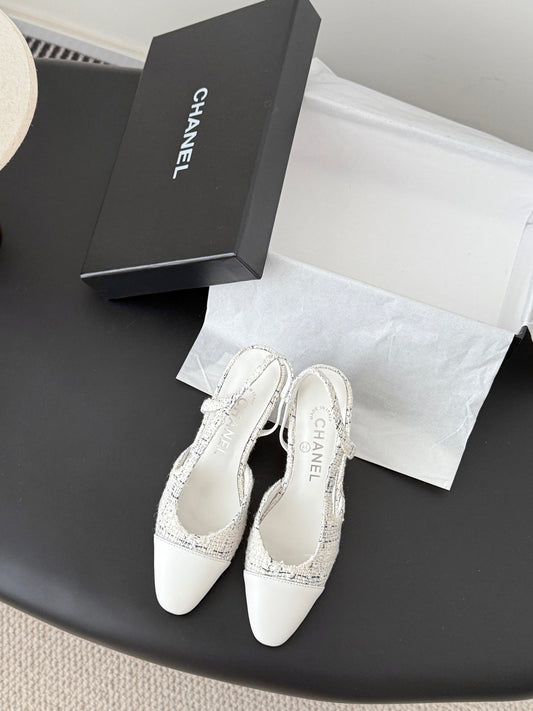 Chan 25fw slingback chunky heels