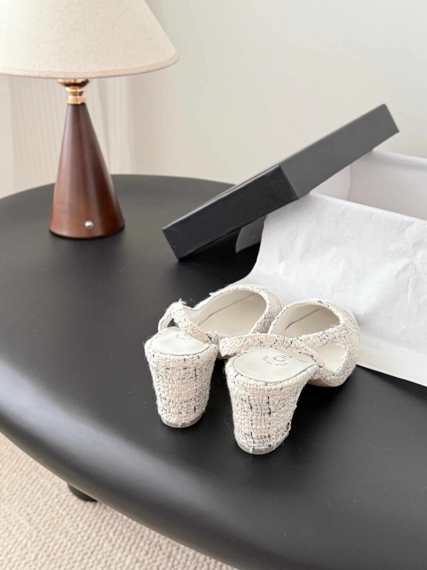 Chan 25fw slingback chunky heels