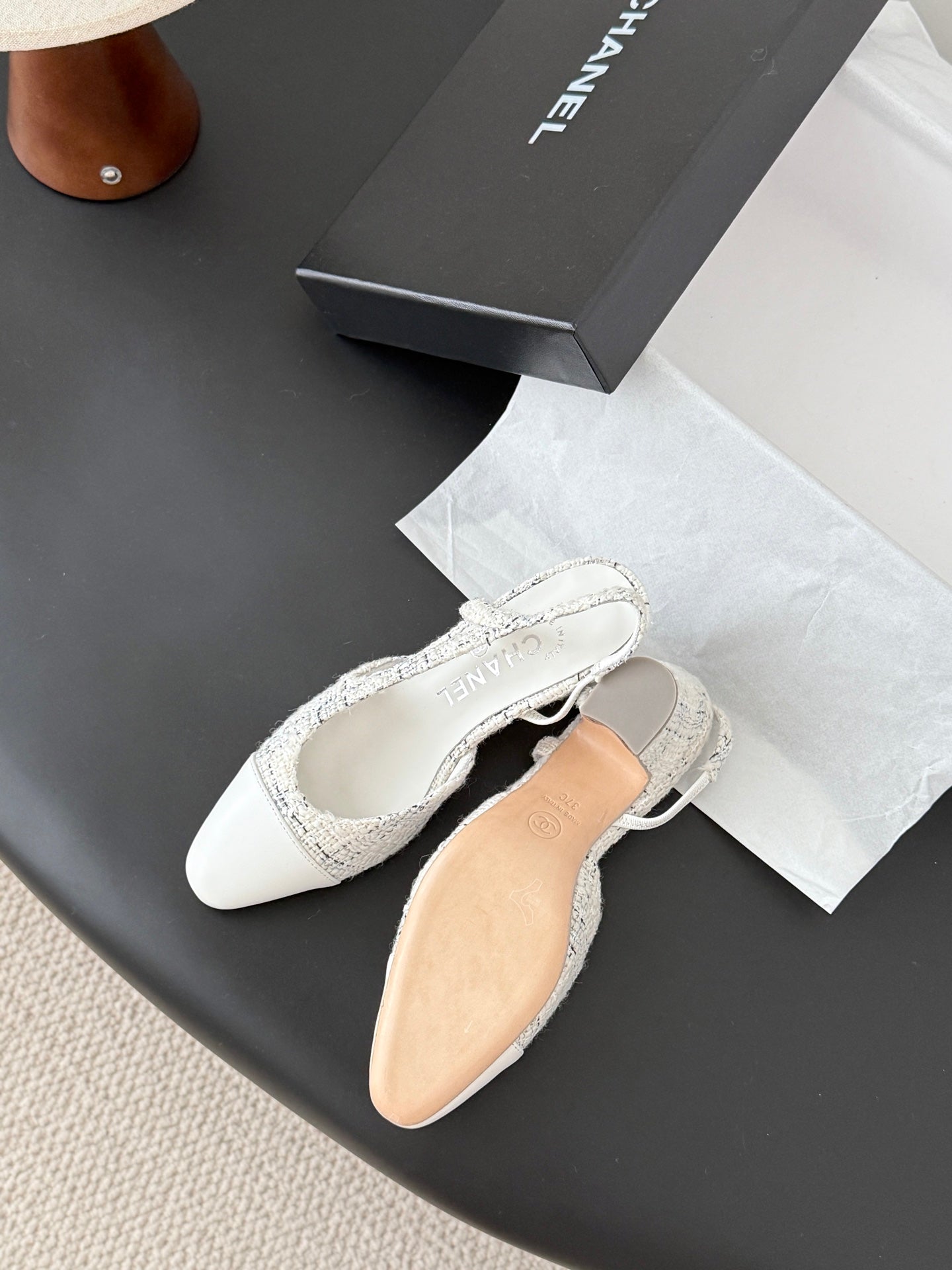 Chan 25fw slingback chunky heels