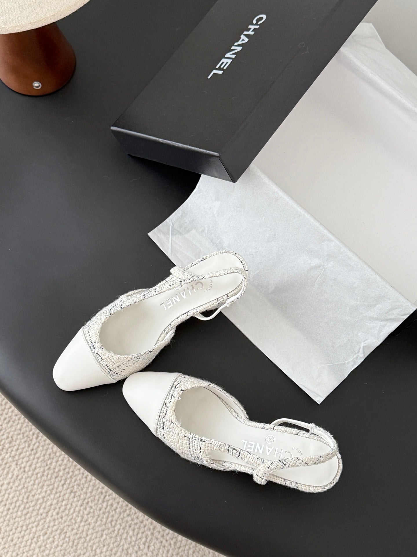 Chan 25fw slingback chunky heels