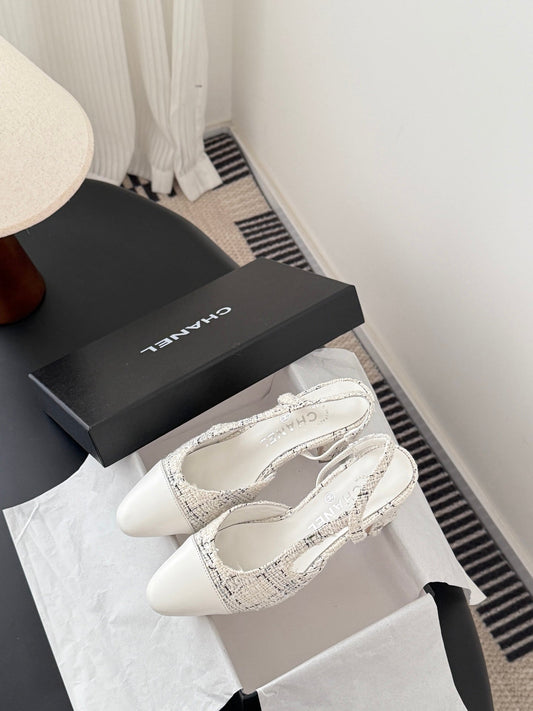 Chan 25fw slingback chunky heels