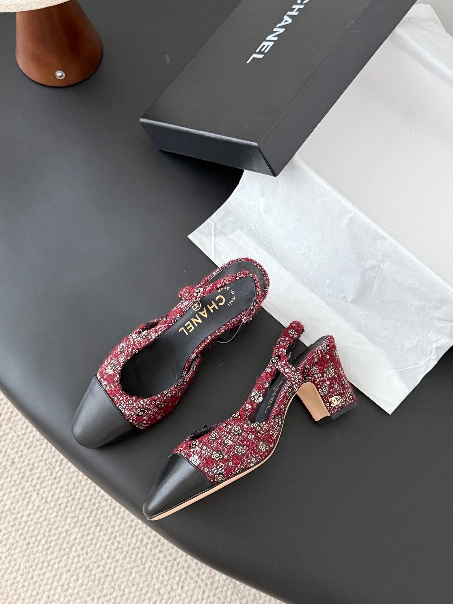 Chan 25fw slingback chunky heels