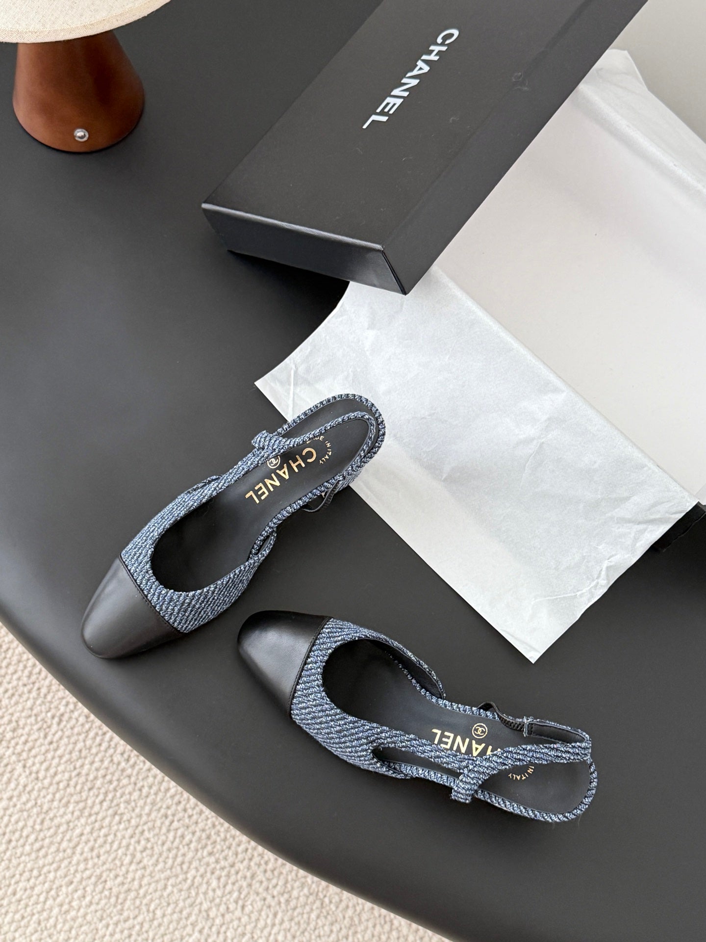 Chan 25fw slingback chunky heels