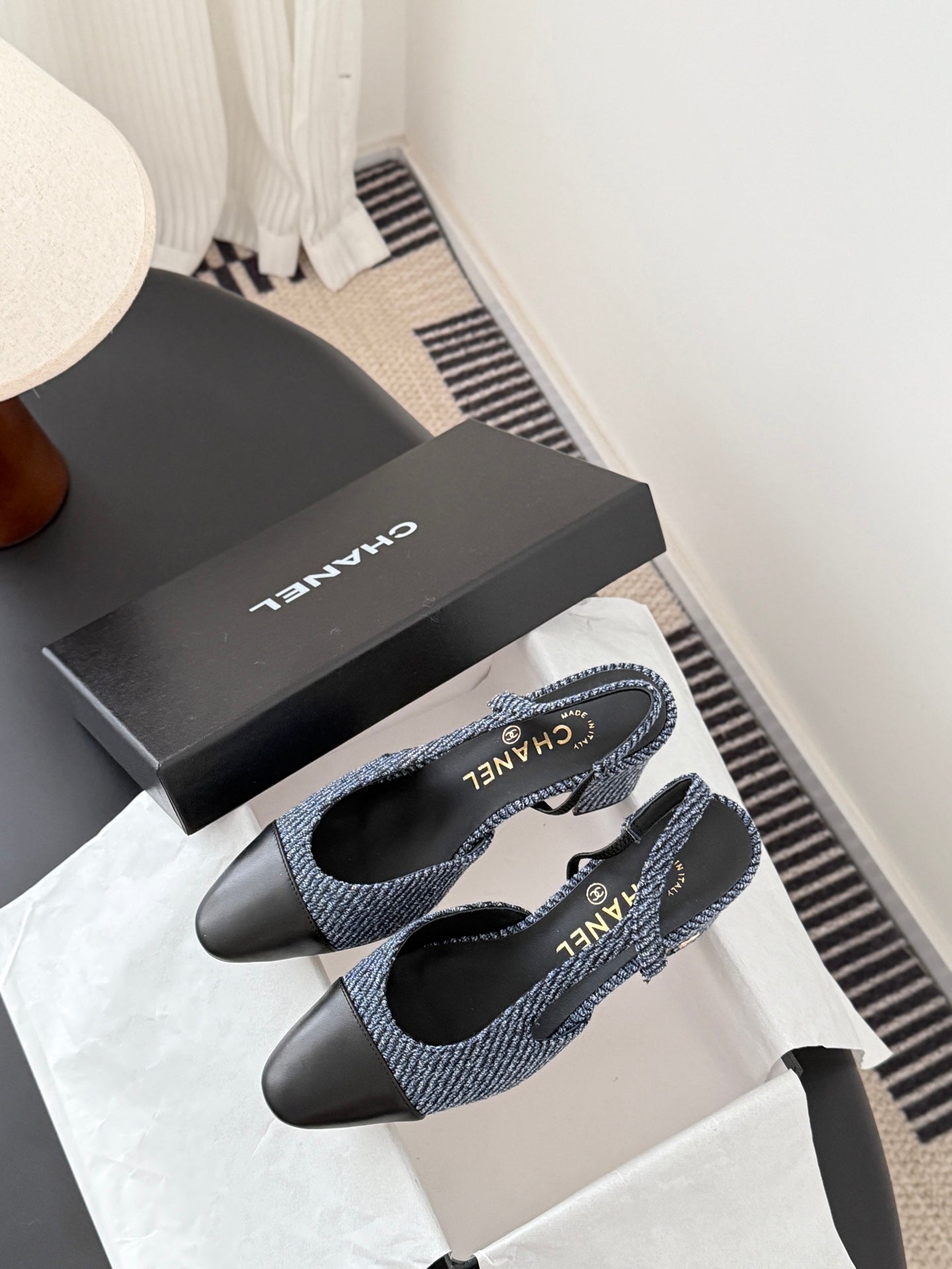 Chan 25fw slingback chunky heels