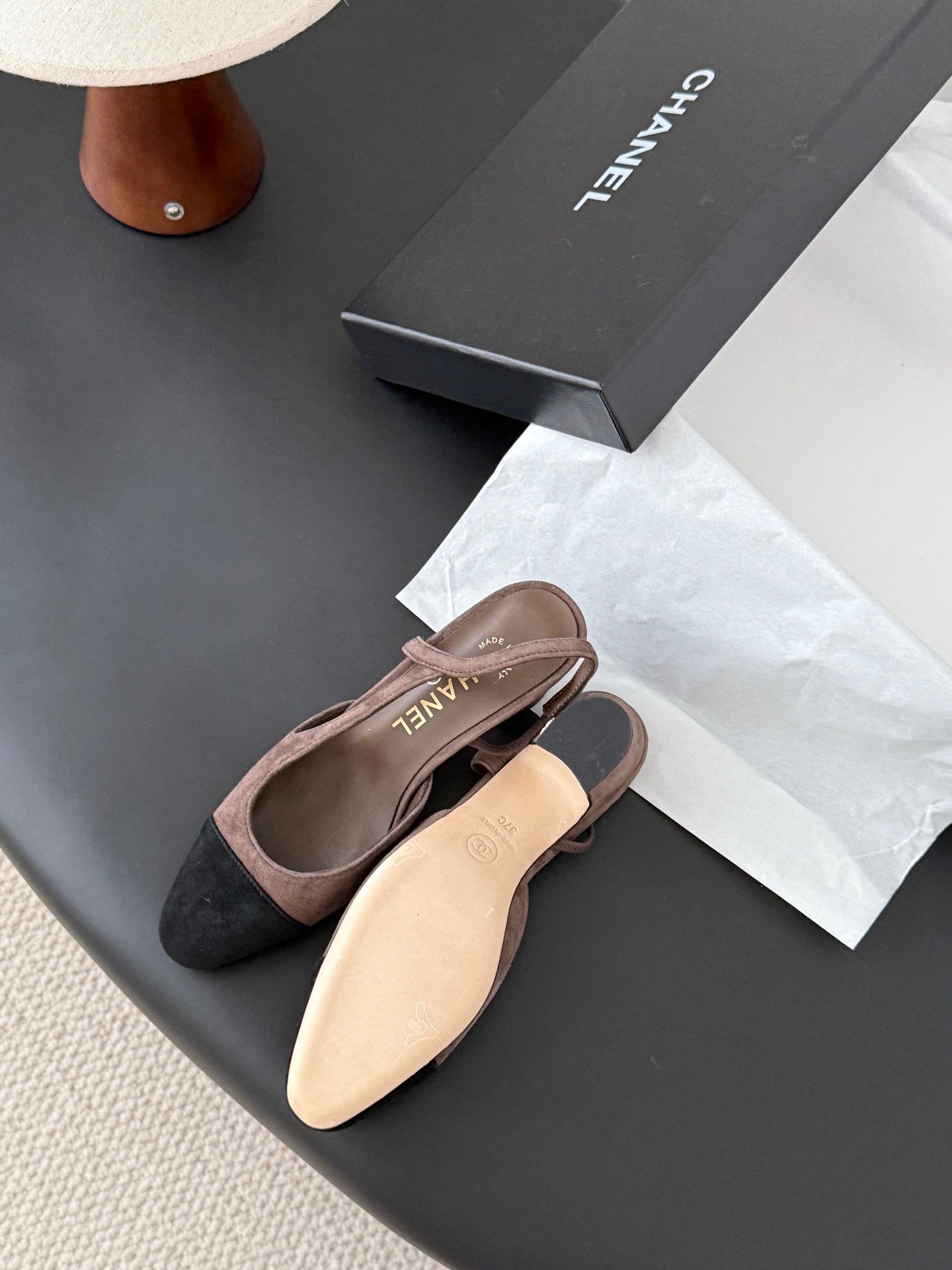 Chan 25fw slingback chunky heels