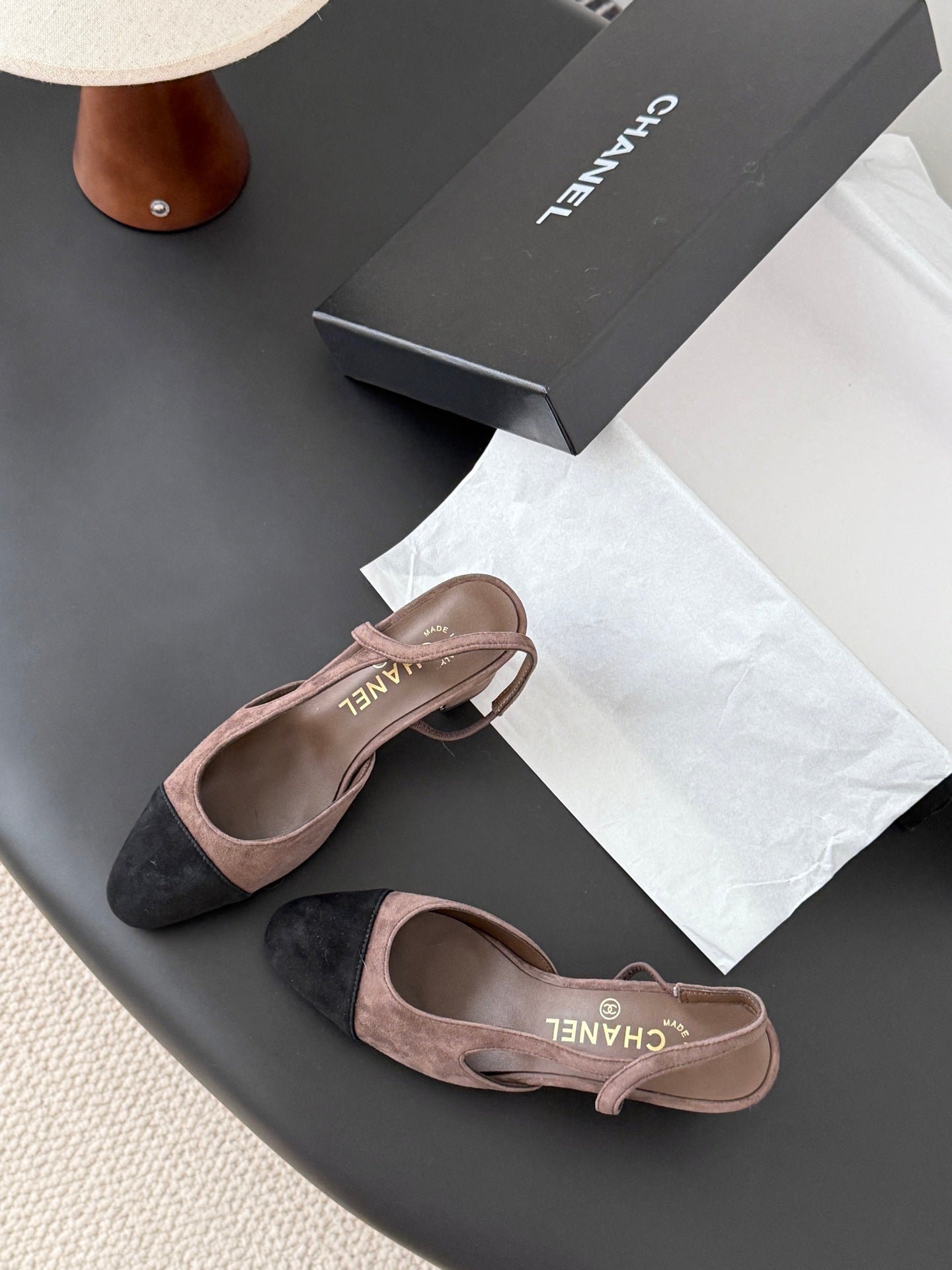 Chan 25fw slingback chunky heels