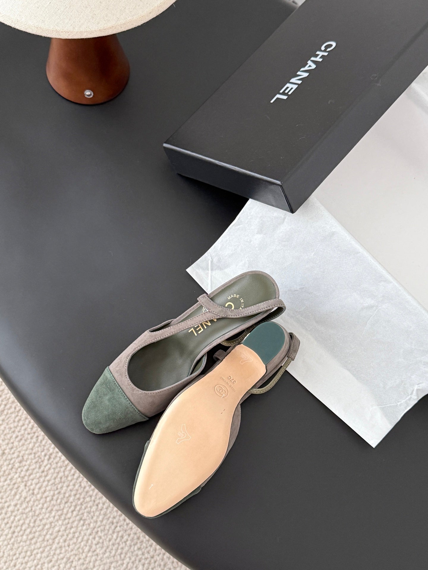 Chan 25fw slingback chunky heels