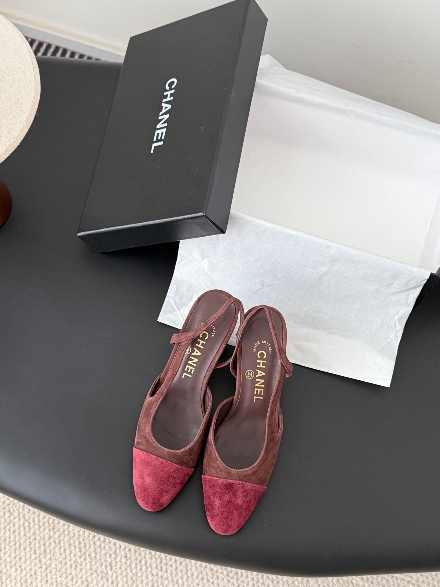 Chan 25fw slingback chunky heels