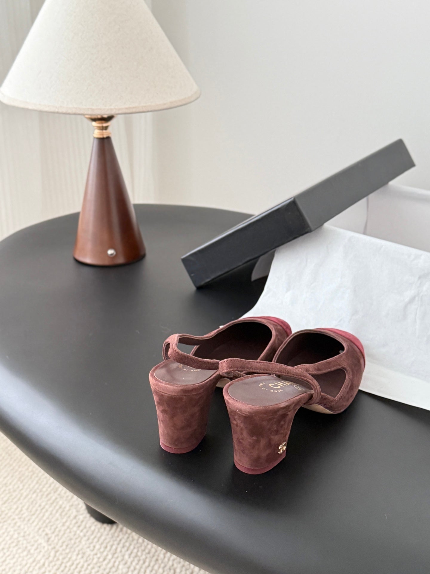 Chan 25fw slingback chunky heels