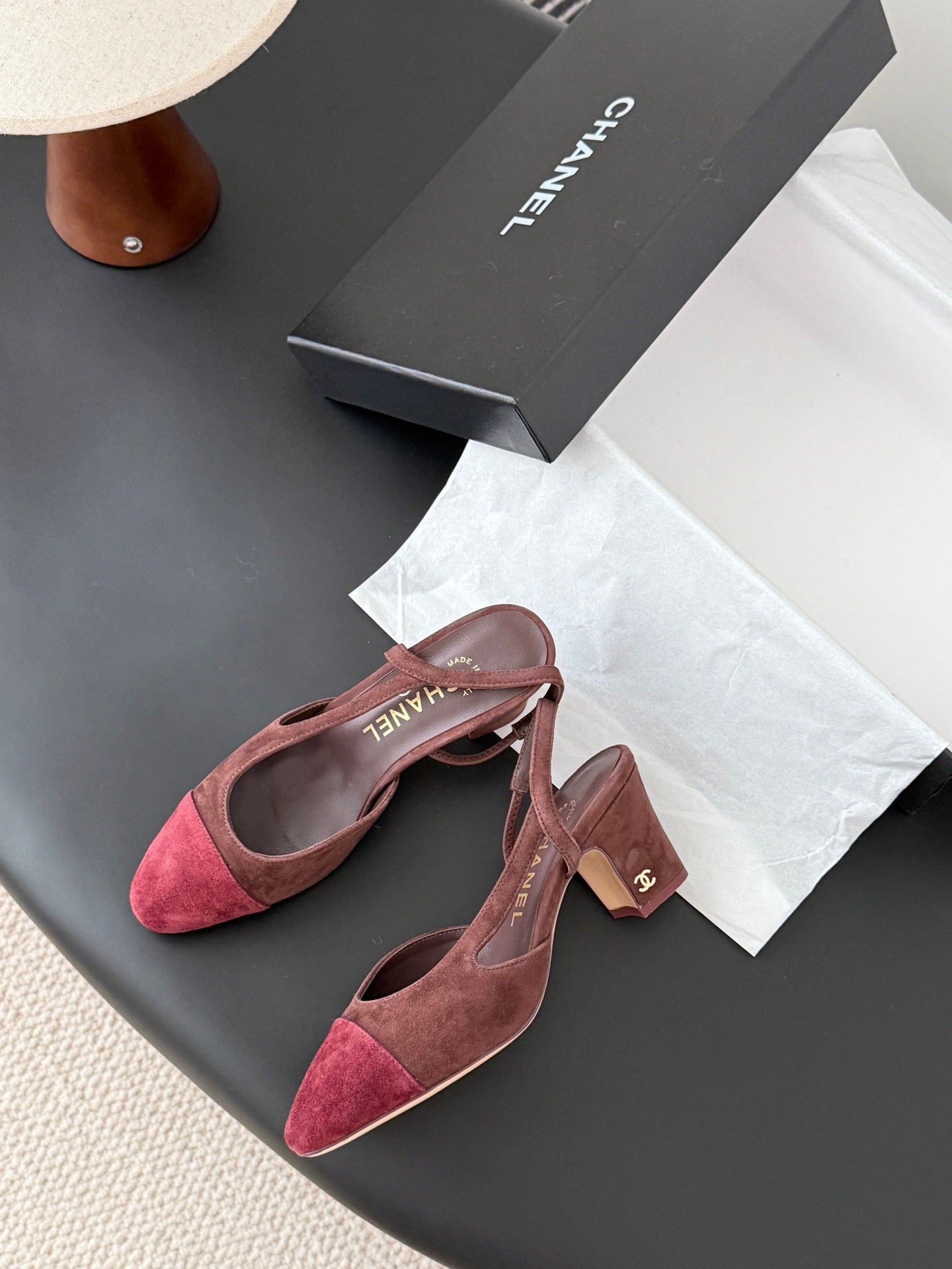 Chan 25fw slingback chunky heels