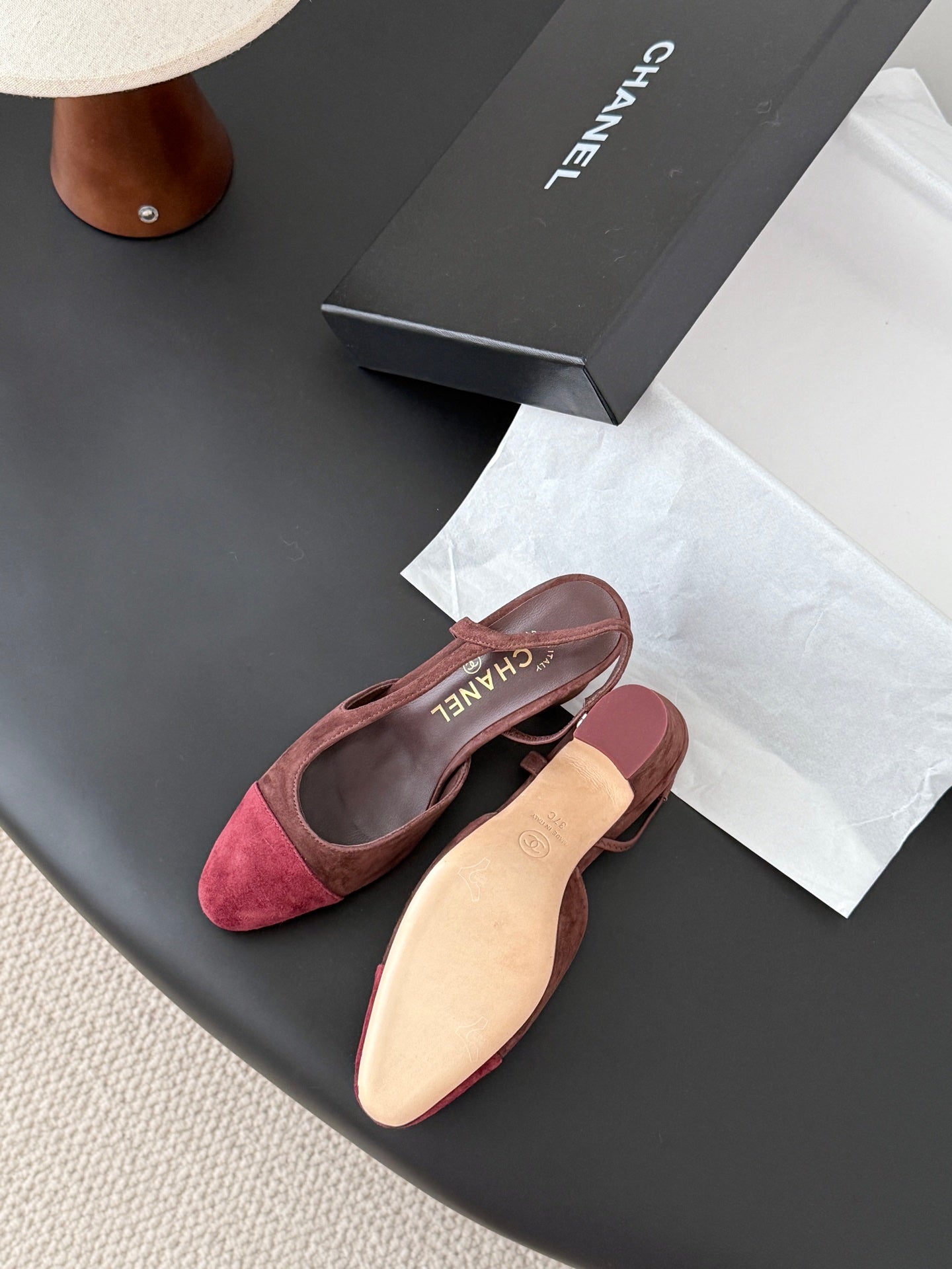 Chan 25fw slingback chunky heels