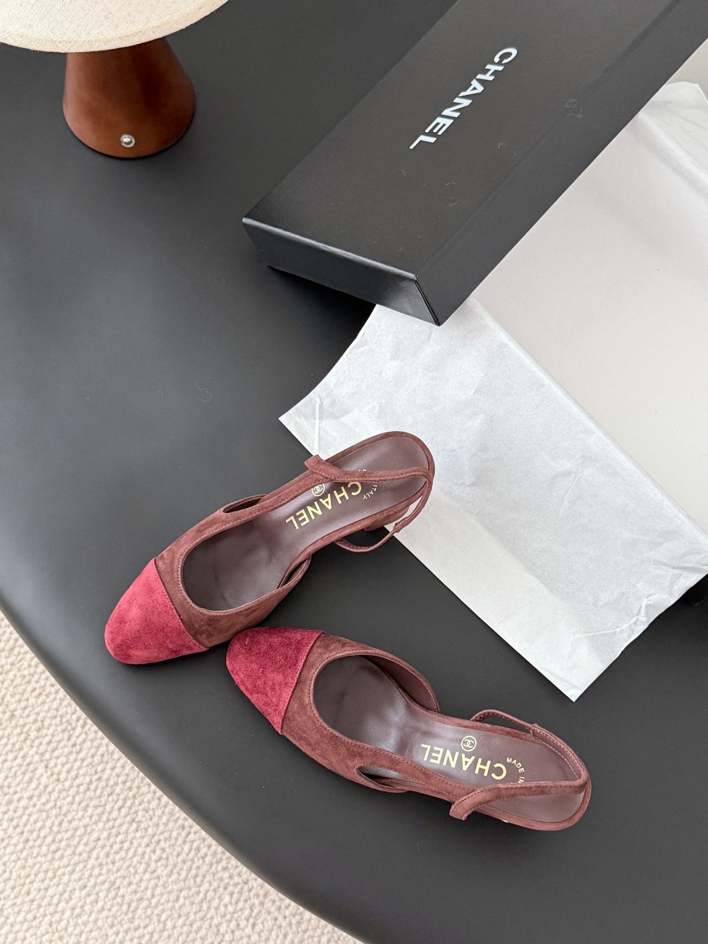 Chan 25fw slingback chunky heels