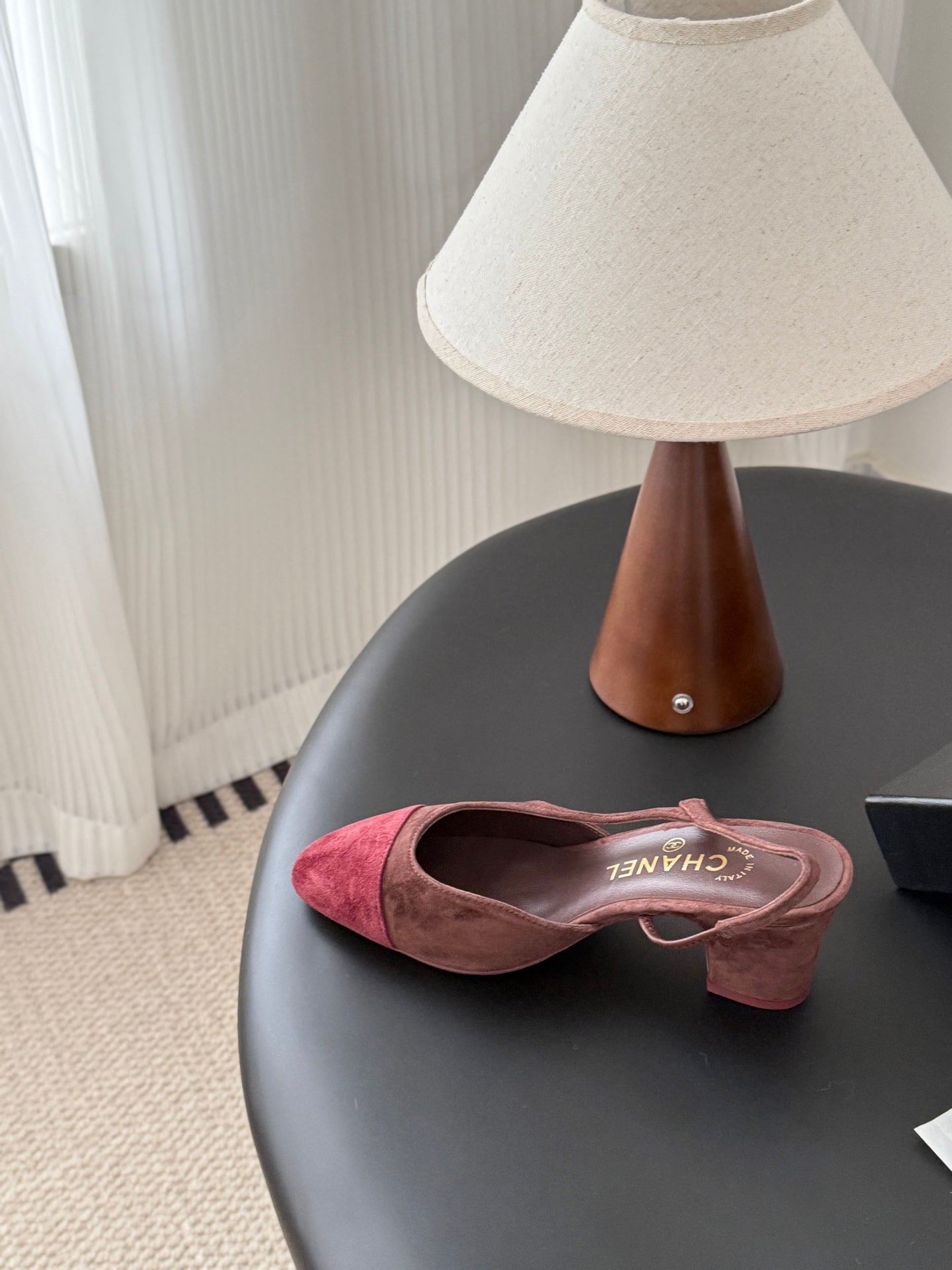 Chan 25fw slingback chunky heels