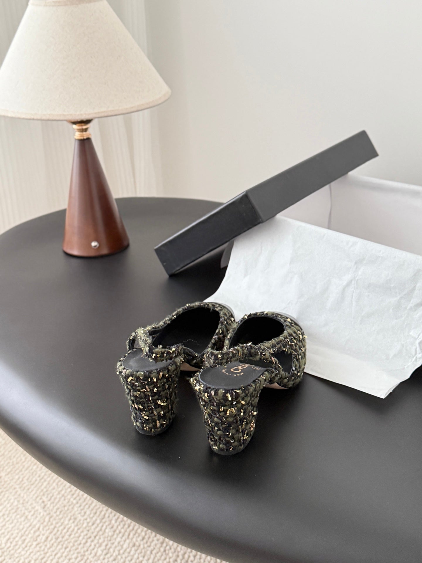 Chan 25fw slingback chunky heels