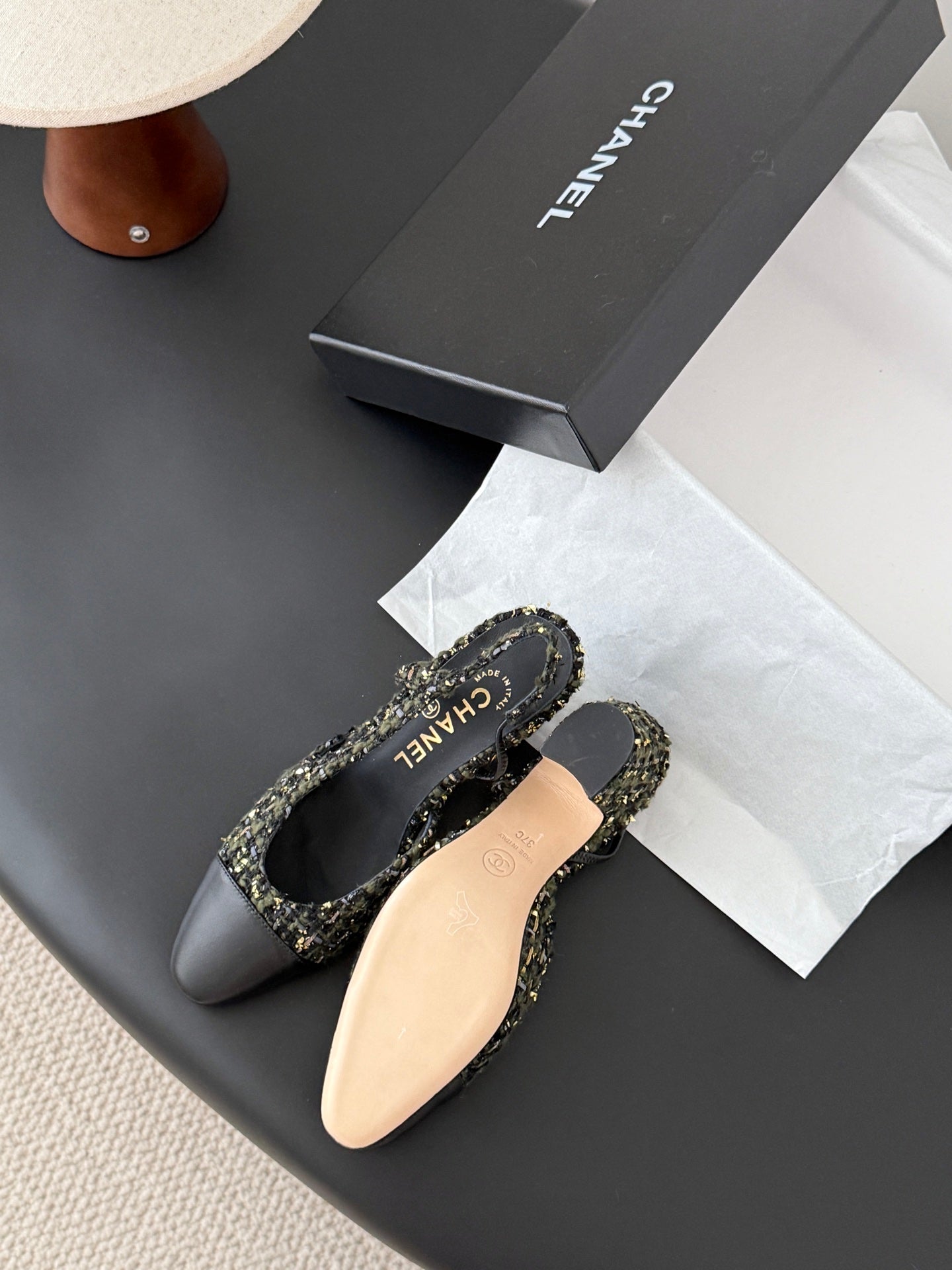 Chan 25fw slingback chunky heels