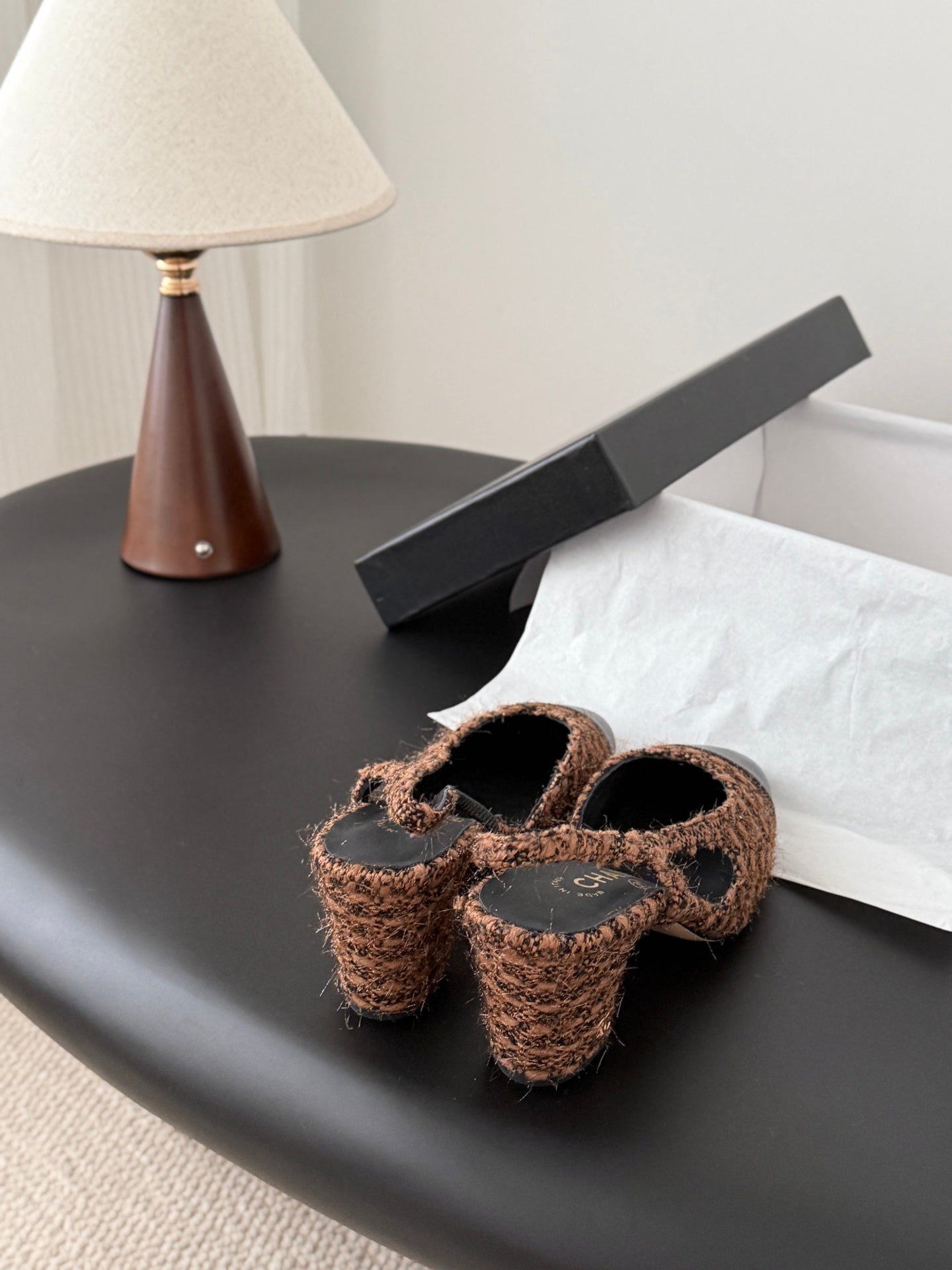 Chan 25fw slingback chunky heels