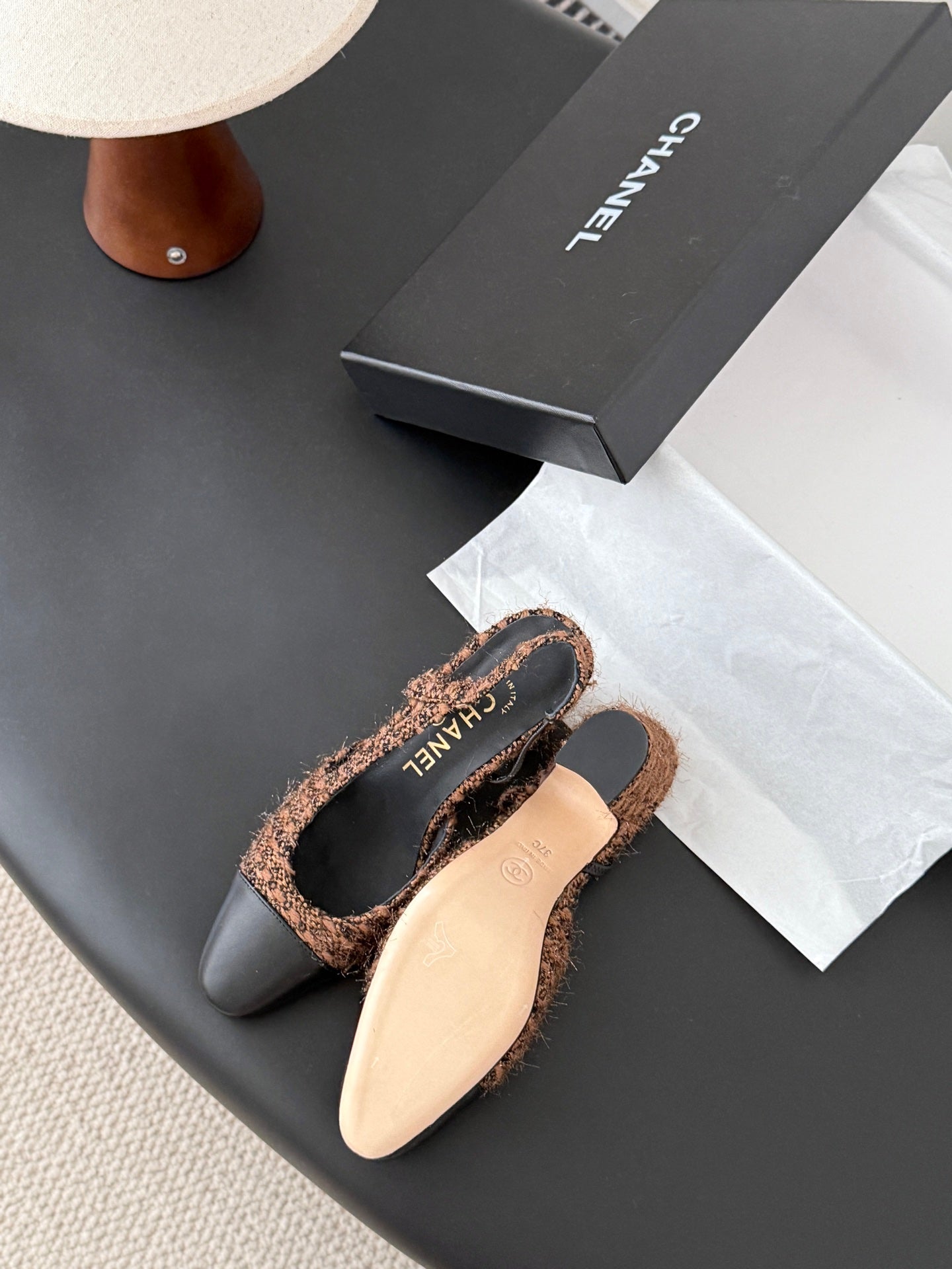 Chan 25fw slingback chunky heels