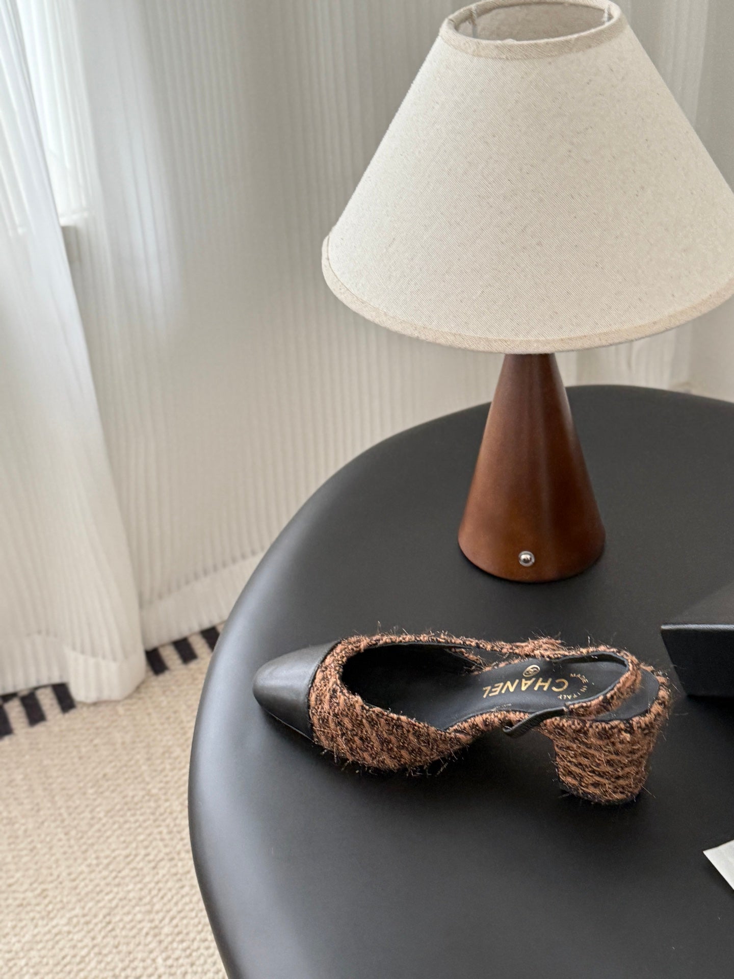 Chan 25fw slingback chunky heels