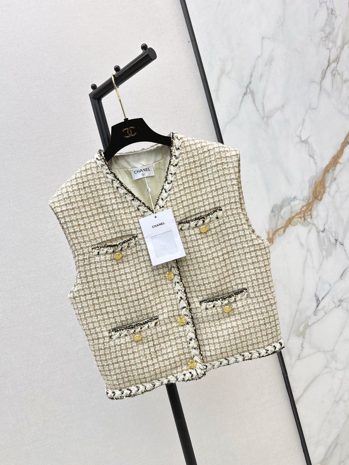 Chan NEW woven tweed vest